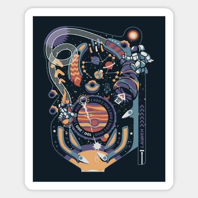 Pinball Space Machine by Tobe Fonseca Magnet by Tobe_Fonseca